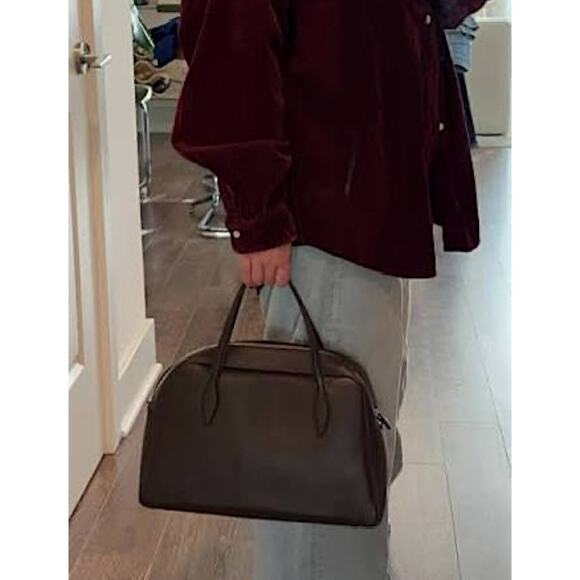 Madewel Top Handle Crossbody Bag in Soft Grain Leather Dark Brown - Picture 2 of 14